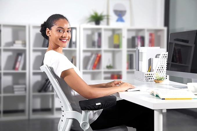 Aloudy Arm Rest Pillow, 2021 New Size 11” Office Chair Armrest Cover Pads, Comfy Desk Chair Cushions for Elbows and Forearms(Large, Set of 2)