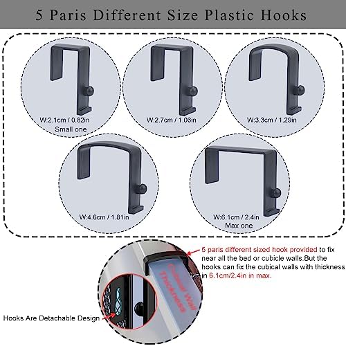 JDYOOMI Hanging Floating Shelves - Metal Mesh Cubicle Storage Organizer with 5 Plastic Hangers (Black)