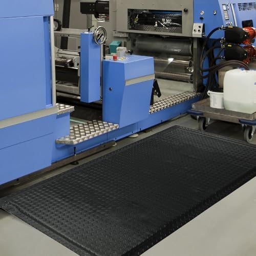 Nisorpa Anti Fatigue Mats Industrial 2' x 3' Ergonomic Standing Mat 15/16" Extra Thick Heavy Duty Commercial Diamond Plate Shop Floor Mat Support for Leg & Back Pain, Black