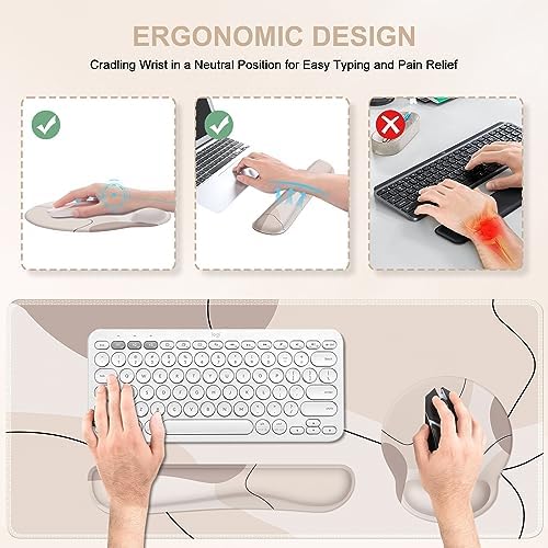 iCasso Brown Art Mouse Mat 35.4"x15.7", Computer Mat for Workspace