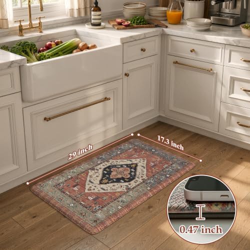 KIMODE Anti Fatigue Kitchen Mats for Floor,Vintage Cushioned Kitchen Rugs