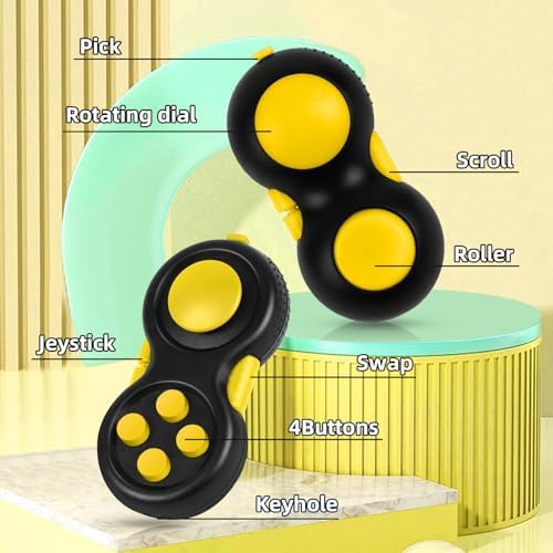 Original Fidget Toy Game, Rubberized Classical Controller Fidget Concentration Toy with 8-Fidget Functions and Lanyard - Excellent for Relieving Stress and Anxiety