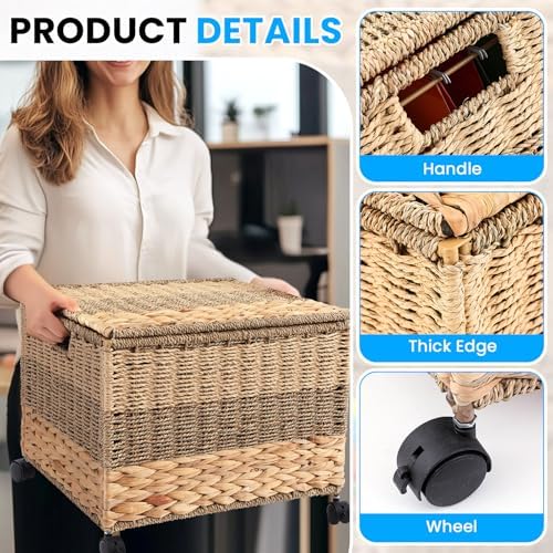 Cinnvoice Decorative Rolling File Cabinet, Tricolor, Letter & Legal Size