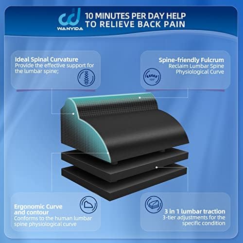 Neck and Lumbar Traction Device for Spine Alignment, Neck Stretcher Lower Back Stretcher for Pain Relief,3 Height Adjustable Chiropractic Pillows