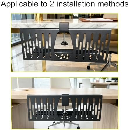 Under Desk Cable Management Tray, Cord Organizer for Desk Cable Management Tray Under Desk with Clamp for Home Office, Standing Desk (2Pack Black)