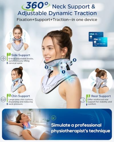 Neck Traction Device, Adjustable Neck Stretcher for Pain Relief