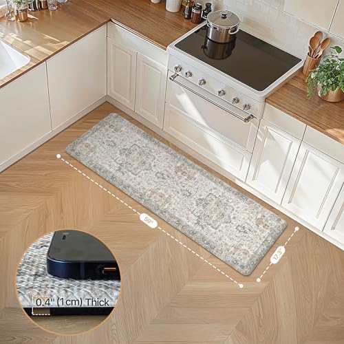 GENIMO Anti Fatigue Kitchen Mats for Floor 17"X59", Runner Rug,GrayTaupe