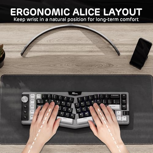RK ROYAL KLUDGE A72 Alice Ergonomic Wireless Mechanical Keyboard,Split Ergo