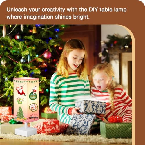 aooshine White Small Bedside Lamp for Bedroom - Square Pink Fabric Shade