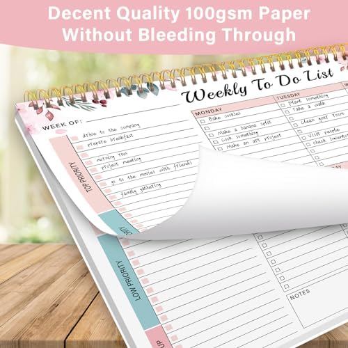TREES Weekly To-Do List Notepad, 52-Week Desk Planner Organizer, 8.5" x 11"