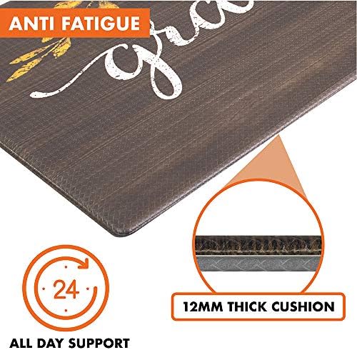 OPUX Anti Fatigue Kitchen Floor Mat, Reversible Cushioned Memory Foam Kitchen Rug Pad, Waterproof Non-Slip Padded Comfort Standing Mat Laundry Home 47x17 (Farmhouse Grateful Moroccan)