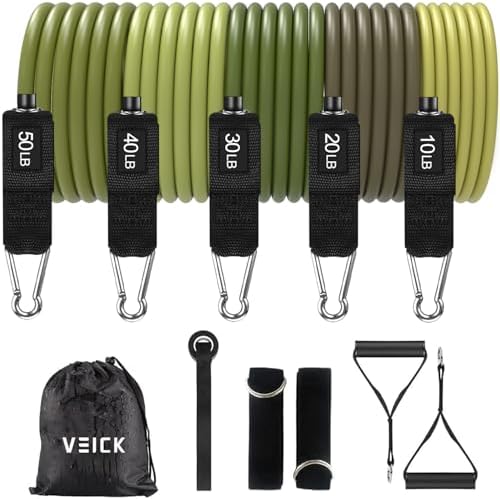 VEICK Resistance Bands with Handles, Exercise Tube Bands Set for Workouts