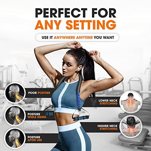 Cheer Collection Neck Stretcher Exerciser for Neck Pain Relief - Neck Massager and Posture Corrector for Women and Men, Neck Cervical Traction Device for Back and Shoulder Relief, 30-35 Lbs