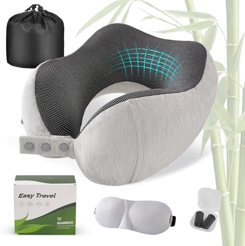 Cirorld Neck Pillow for Traveling, Travel Pillows for Airplanes Light Grey