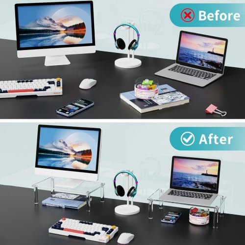 Acrylic Monitor Stand Riser 16X7.8 Clear Computer Stand Riser