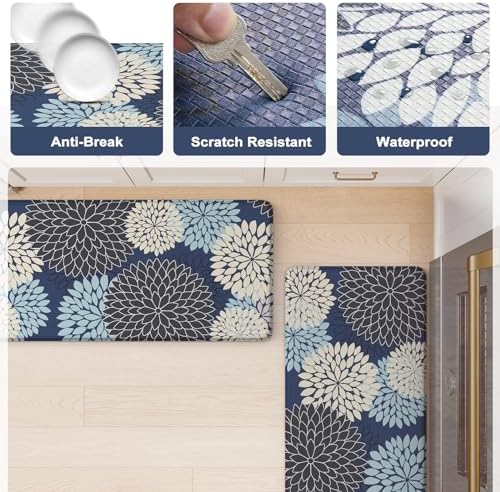 KIMODE Anti Fatigue Kitchen Mats 2PCS Kitchen Mat for Floor Cushioned