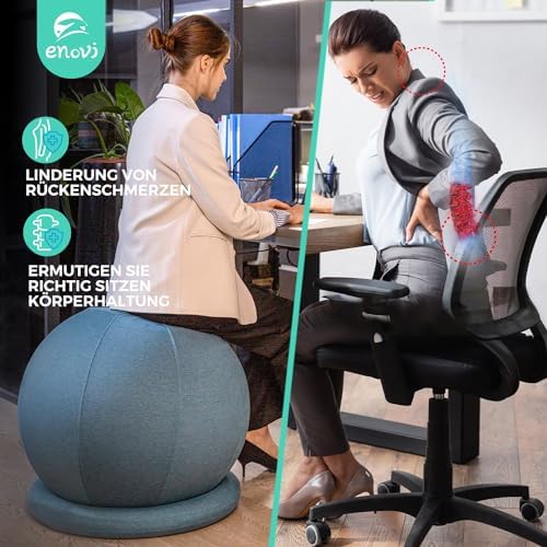 ProBalanceΩ Ball Chair, Yoga Ball Chair Exercise Ball Chair with Slipcover and Base for Home Office Desk, Birthing & Pregnancy, Stability Ball & Balance Ball Seat to Relieve Back Pain, Multiple color size