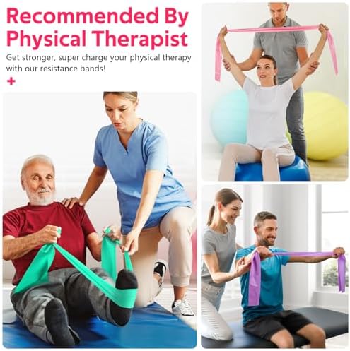 Resistance Bands Set, Exercise Bands for Physical Therapy, Pilates, Yoga
