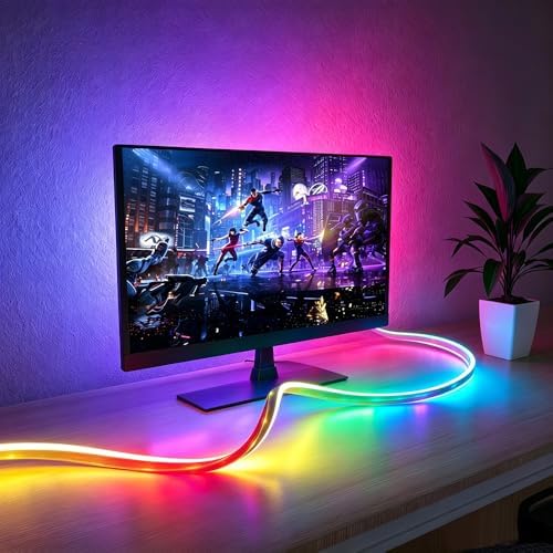 pc sync Light bar，LED Light Strips Deliver Synchronized Lighting Effects with Screen Colors and Music, Compatible with Win/Mac Systems. (PC Sync Light (for 24-inch Models))