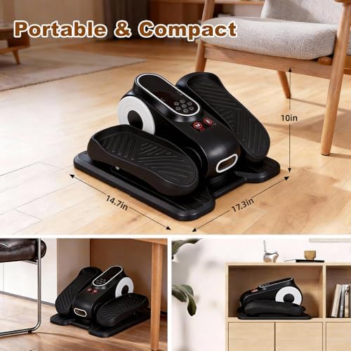 Under Desk Elliptical 12 Gear Adjustable Leg Exerciser for Seniors