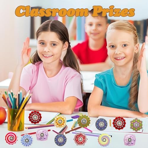 100 Pack Mini Fidget Spinner Toys Party Favors, Desk School Toy Anxiety Relief,Stress Relief Sensory Toys for Kids Adults,Treasure Box Toy for Classroom Prizes, Halloween Treats Toys Bulk