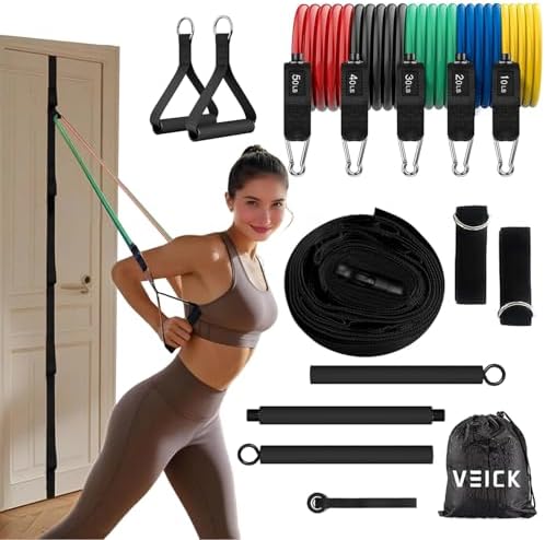 VEICK Resistance Bands with Handles, Exercise Tube Bands Set for Workouts