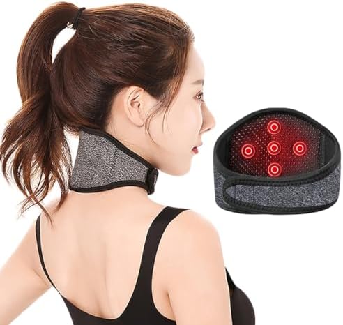 Heated Neck Support Brace Neck Heating Pad Wrap for Pain Relief Magnetic Therapy Neck Strap Adjustable Neck Support Neck Warmer Neck Protector for Neck Arthritis Migraine Headaches Neck Relax Unisex