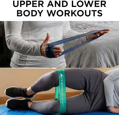 THERABAND Resistance Band Loop Set, 12", Exercise, Workout, Therapy