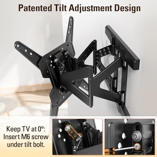 Mounting Dream Ultra Slim Full Motion TV Wall Mount, Low Profile Articulating TV Mount for 26 to 75 Inch TVs - Smooth Extension, Swivel, Tilt, Fits 16" Studs, Max VESA 400x400mm, Holds 88lbs