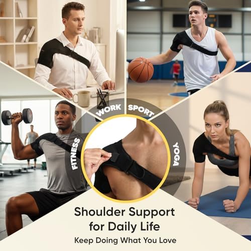 1 PC Shoulder Brace for Men and Women for Pain Relief - Shoulder Support & Compression Sleeve for Torn Rotator Cuff, AC Joint, Dislocation - Adjustable Design (Size S, 1)