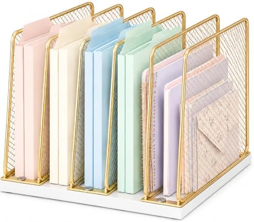 OPNICE Desk File Organizer, Mail Organizer, Large, Gold