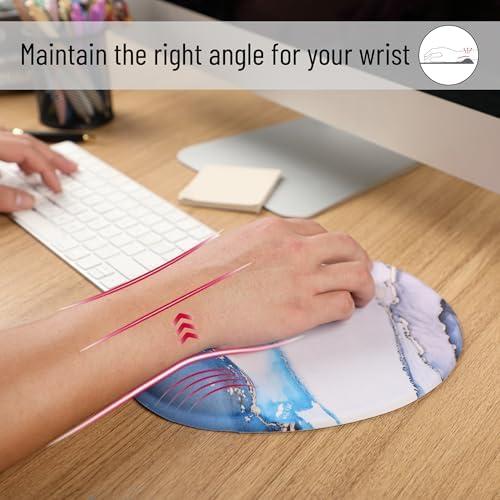 Mr. Pen- Ergonomic Mouse Pad with Wrist Rest, Glacial Blue Marble Design