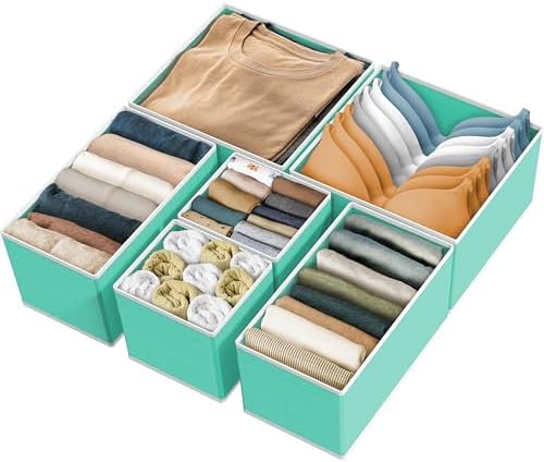 Simple Houseware Underwear Drawer Organizer, Set of 6, Turquoise