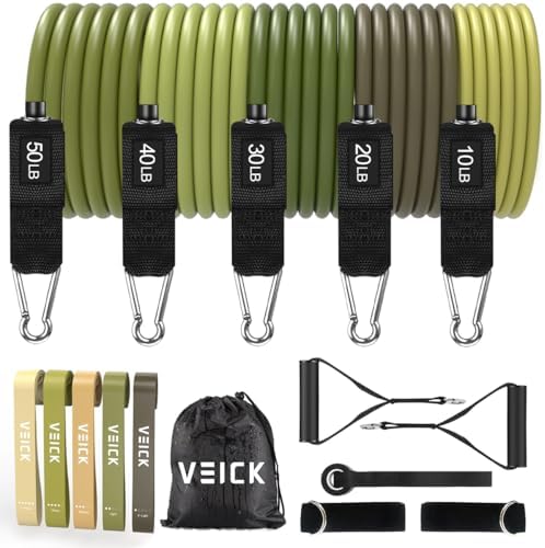 VEICK Resistance Bands with Handles, Exercise Tube Bands Set for Workouts