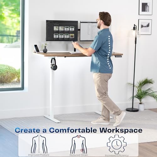 VIVO Reclaimed Wood 60 x 24 in Standing Desk, DESK-KIT-1W6P