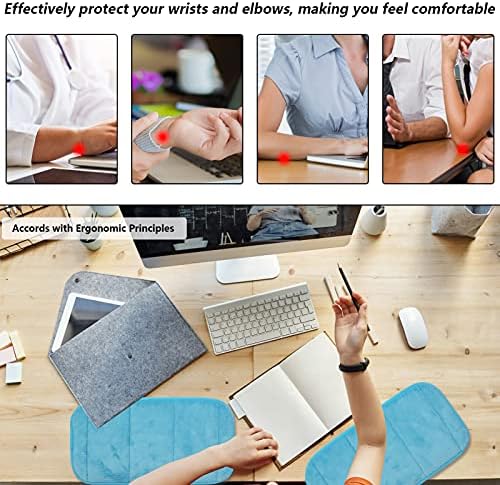 2 Sets Upgrade Computer Wrist Elbow Pad, DILIBRA Portable Memory Foam