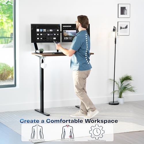 VIVO Rustic Vintage Brown 43 x 24 in Standing Desk, DESK-1B4N