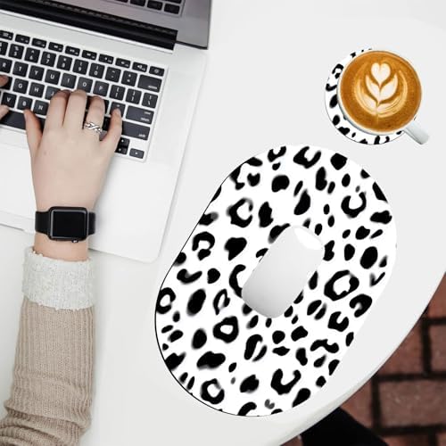 Small Mouse pad, Portable, Waterproof Non-Slip Rubber Bottom, Suitable for Wireless Mouse, Laptop Keyboard Tray for Both Men and Women, Office Travel 7.1x10.6in，Leopard Print