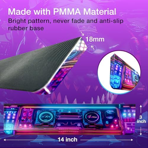 GUNMJO Acrylic Keyboard Wrist Rest, Shark, for TKL Computer Keyboard and Mechanical Keyboard, Comfortable, Ergonomic for Easy Typing, 14x3 inches/18mm Thick