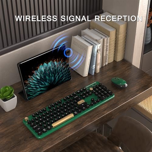 Colorful MPTOG Wireless Computer Keyboard and Mouse Combo (Dark Green)