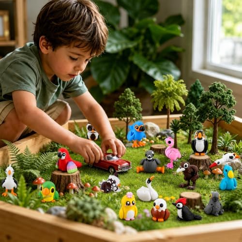 24Pcs 3D Printed Birds Animals Articulated Flexible 3D Printed Fidget Toys
