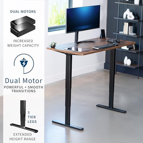 VIVO Rustic Vintage Brown 55 x 28 in Standing Desk, DESK-KIT-2B55N