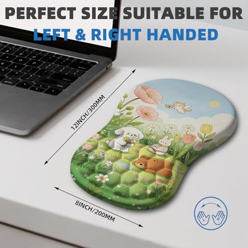 Ergonomic Mouse Pad with Wrist Rest, Memory Foam Wrist Support,Massage Bump