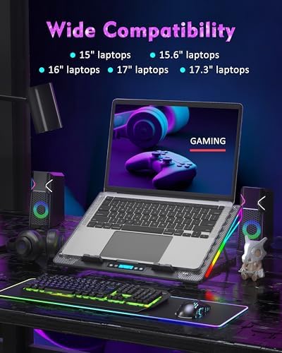 AICHESON Laptop Cooling Pad 15 Powerful Fans for 15-17.3 inch PC Computers