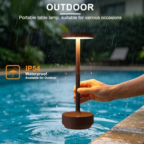 LED Cordless Table Lamp Rechargeable,Battery Powered Outdoor Table Light
