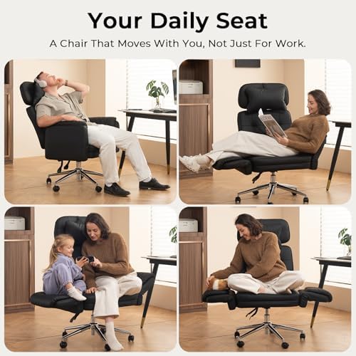 Big and Tall Ergonomic Office Chair, Criss Cross Desk Chair with Pivot Arms
