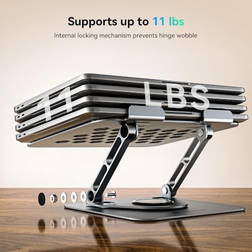 Yottamaster Adjustable Laptop Stand, 360° Rotating Aluminum Desk Stand