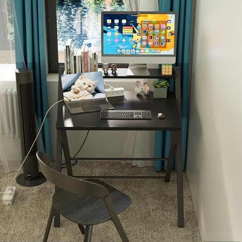 GreenForest Folding Desk No Assembly, Sturdy Computer Desk for Small Spaces