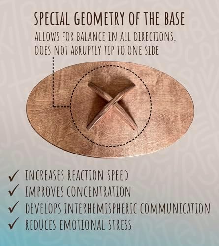 Wooden Balance Board with Labyrinth Maze 23"x14" – Core Strength & Coordination Trainer for Physical Therapy, Fitness & Rehabilitation | Natural Beech Wood, Holds 400 lbs