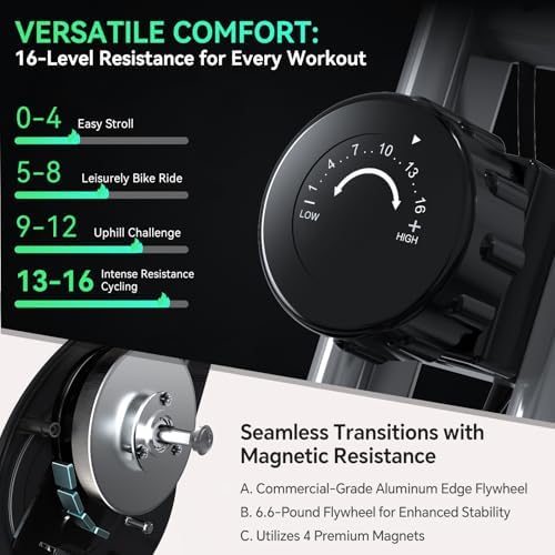 Foldable Exercise Bike Stationary Bikes for Home, 5 IN 1 Indoor Workout Bike, with 16-Level Quiet Magnetic Resistance, 6.6 LBS Flywheel and 300LBS Capacity, 2025 Designed 817 X-bike